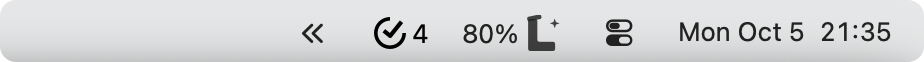 Menu bar with the Hidden group put away and arrows pointing left